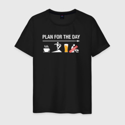 Мужская футболка хлопок Планы на день: кофе, сноуборд, пиво, секс
