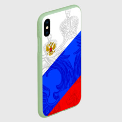 Чехол для iPhone XS Max матовый Российский герб триколор - фото 2