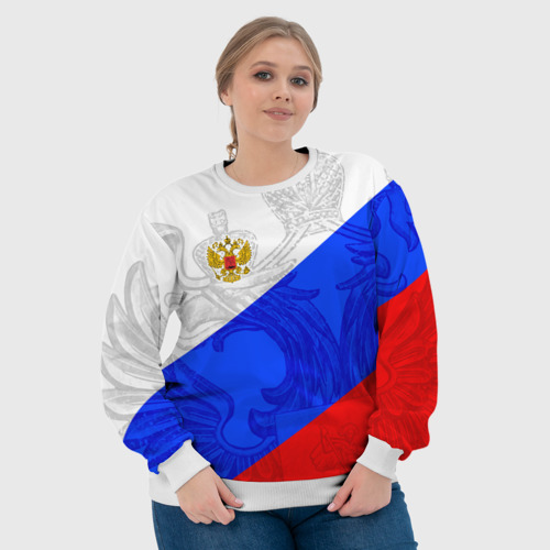 Женский свитшот 3D Российский герб триколор, цвет 3D печать - фото 6