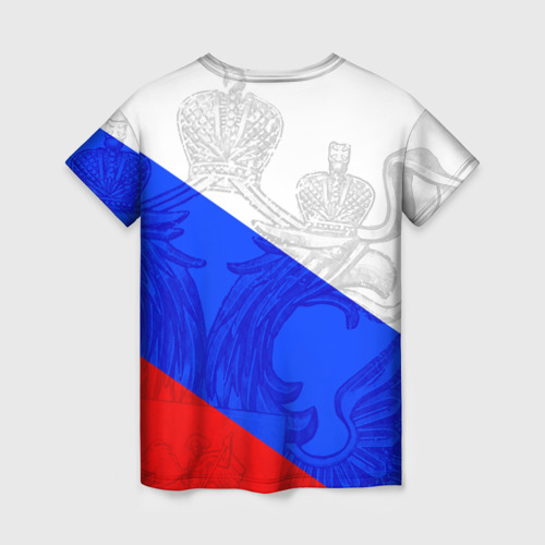 Женская футболка 3D Российский герб триколор, цвет 3D печать - фото 2