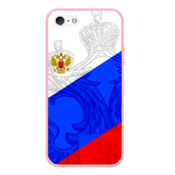 Чехол для iPhone 5/5S матовый Российский герб триколор