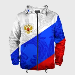 Мужская ветровка 3D Российский герб триколор