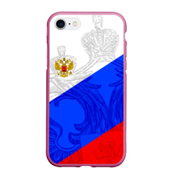 Чехол для iPhone 7/8 матовый Российский герб триколор