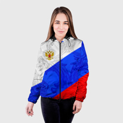 Женская куртка 3D Российский герб триколор - фото 2