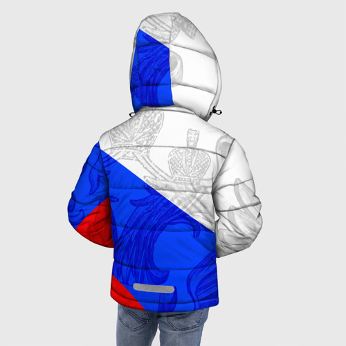 Зимняя куртка для мальчиков 3D Российский герб триколор, цвет красный - фото 4