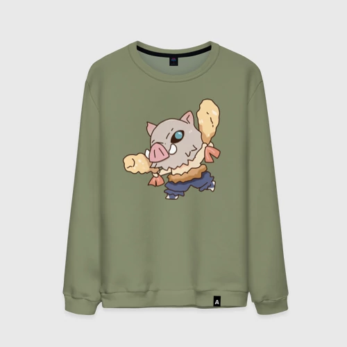 Мужской свитшот хлопок с принтом Иноске и креветки, вид спереди #2