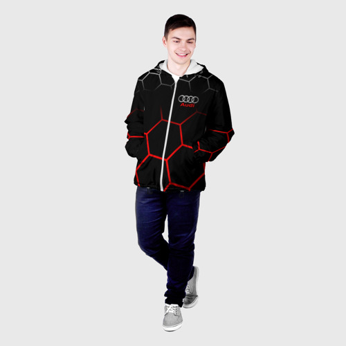 Мужская куртка 3D Ауди Autosport Соты, цвет 3D печать - фото 3