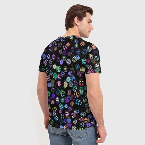 Мужская футболка 3D Неоновые жуки, цвет 3D печать - фото 4