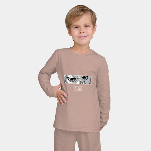 Детская пижама с лонгсливом хлопок Взгляд Сэнку, цвет пыльно-розовый - фото 3