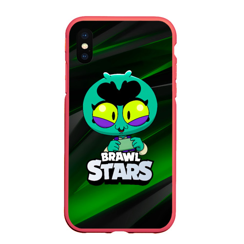 Чехол для iPhone XS Max матовый с принтом Brawl Stars green Eve, вид спереди #2