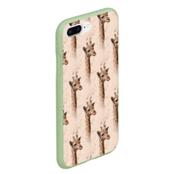 Чехол для iPhone 7Plus/8 Plus матовый Голова жирафа     паттерн - фото 2
