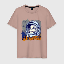 Gagarin Never forget – Мужская футболка хлопок с принтом купить со скидкой в -20%