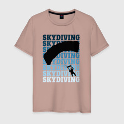 Мужская футболка хлопок Skydiving парашютист