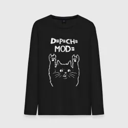 Мужской лонгслив хлопок Depeche Mode Рок кот