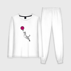 Женская пижама с лонгсливом хлопок Криптовалюта Полкадот с тигром