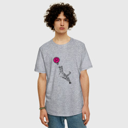 Мужская футболка хлопок Oversize Криптовалюта Полкадот с тигром - фото 2