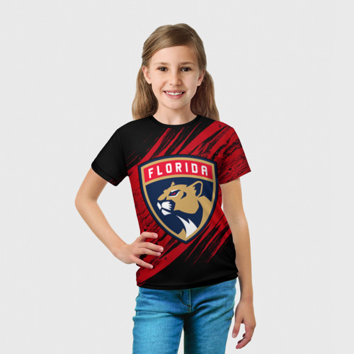 Детская футболка 3D Florida Panthers, Флорида Пантерз, NHL, цвет 3D печать - фото 5