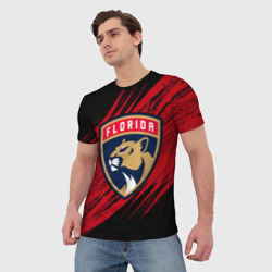 Мужская футболка 3D Florida Panthers, Флорида Пантерз, NHL - фото 2