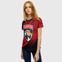 Женская футболка 3D Florida Panthers, Флорида Пантерз, NHL - фото 2