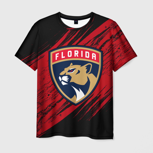 Мужская футболка с принтом Florida Panthers, Флорида Пантерз, NHL, вид спереди №1