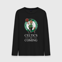 Мужской лонгслив хлопок Boston Celtics are coming Бостон Селтикс