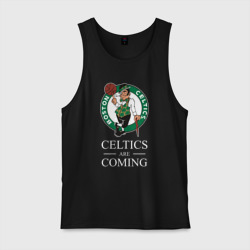 Мужская майка хлопок Boston Celtics are coming Бостон Селтикс