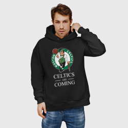 Мужское худи Oversize хлопок Boston Celtics are coming Бостон Селтикс - фото 2