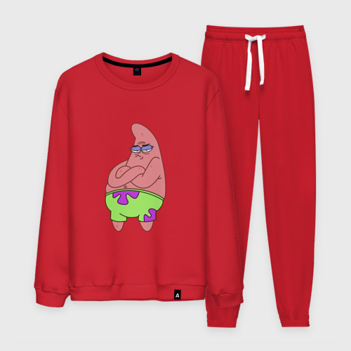 Мужской костюм хлопок Патрик Patrick star недовольный, цвет красный