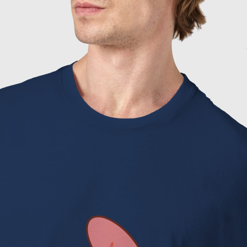 Мужская футболка хлопок Патрик Patrick star недовольный, цвет темно-синий - фото 6