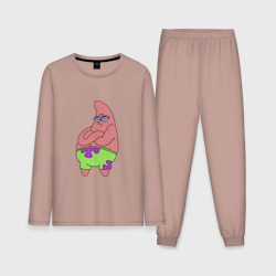 Мужская пижама с лонгсливом хлопок Патрик Patrick star недовольный