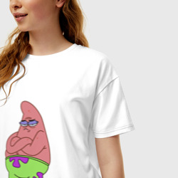 Женская футболка хлопок Oversize Патрик Patrick star недовольный - фото 2