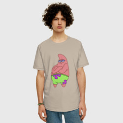 Мужская футболка хлопок Oversize Патрик Patrick star недовольный - фото 2