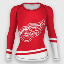 Женский рашгард 3D Detroit Red Wings, Детройт Ред Уингз Диагональные полосы