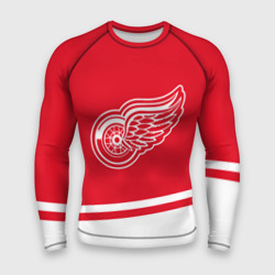 Мужской рашгард 3D Detroit Red Wings, Детройт Ред Уингз Диагональные полосы