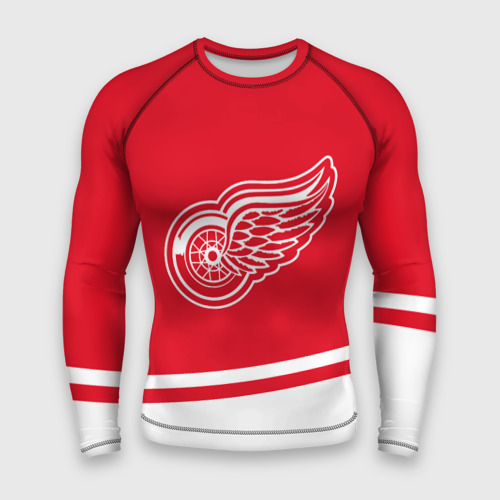 Мужской рашгард 3D Detroit Red Wings, Детройт Ред Уингз Диагональные полосы, цвет 3D печать