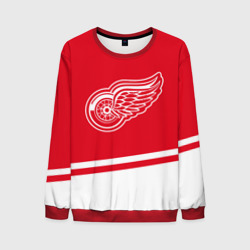 Мужской свитшот 3D Detroit Red Wings, Детройт Ред Уингз Диагональные полосы