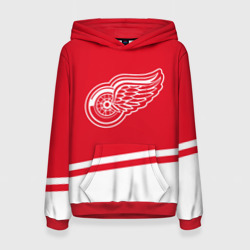 Женская толстовка 3D Detroit Red Wings, Детройт Ред Уингз Диагональные полосы