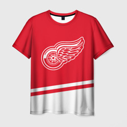 Мужская футболка 3D Detroit Red Wings, Детройт Ред Уингз Диагональные полосы