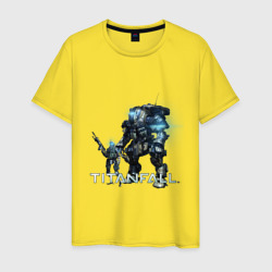 Мужская футболка хлопок Титанфол арт робот и дроид Titanfall