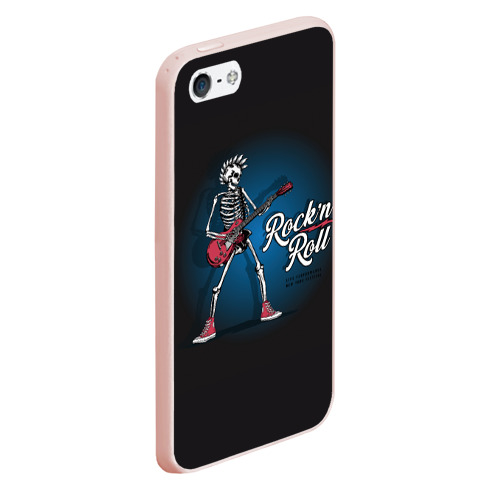 Чехол для iPhone 5/5S матовый Rock'n'roll - Панк, цвет светло-розовый - фото 3
