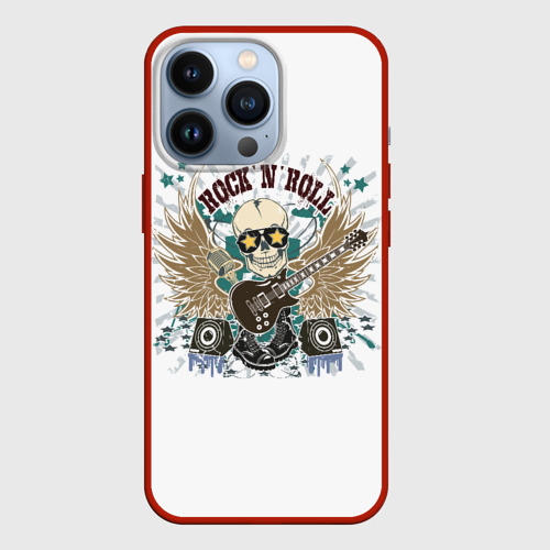 Чехол для iPhone 13 Pro Rock'n'roll музыкант, цвет красный