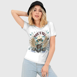 Женская футболка 3D Slim Rock'n'roll музыкант - фото 2