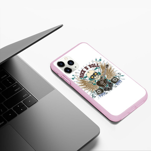Чехол для iPhone 11 Pro Max матовый Rock'n'roll музыкант, цвет розовый - фото 5