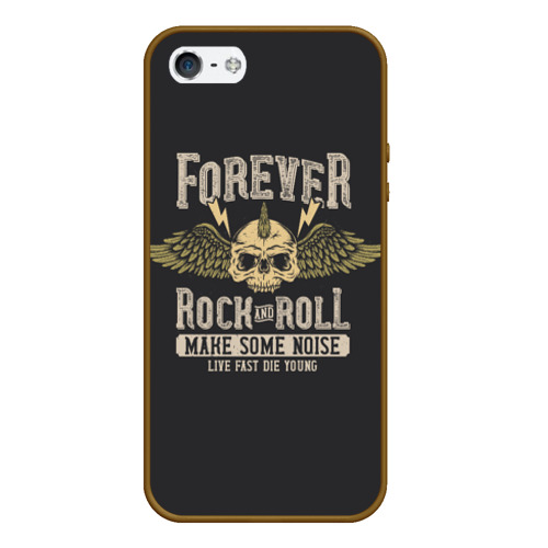 Чехол для iPhone 5/5S матовый Forever rock and roll, цвет коричневый