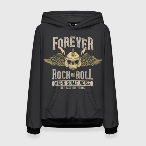 Женская толстовка 3D Forever rock and roll, цвет 3D печать