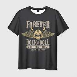 Мужская футболка 3D Forever rock and roll