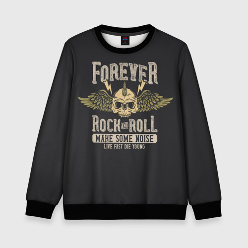 Детский свитшот 3D Forever rock and roll, цвет 3D печать