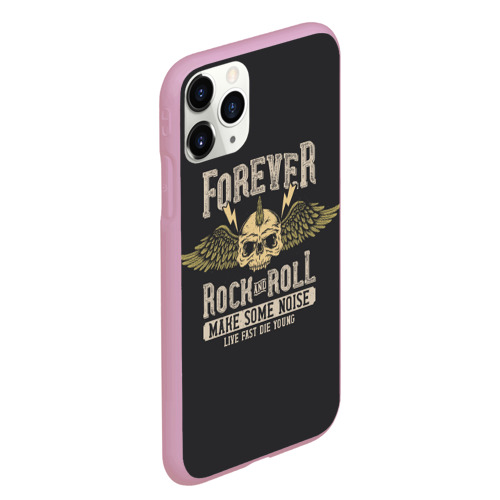 Чехол для iPhone 11 Pro Max матовый Forever rock and roll, цвет розовый - фото 3