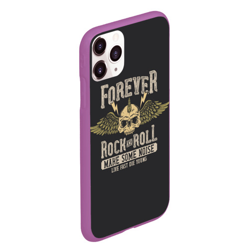 Чехол для iPhone 11 Pro Max матовый Forever rock and roll, цвет фиолетовый - фото 3