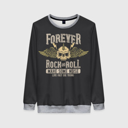 Женский свитшот 3D Forever rock and roll